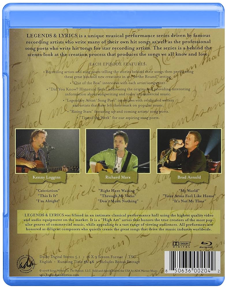 Amazon.co.jp: Legends & Lyrics 2 [Blu-ray] : Loggins, Kenny